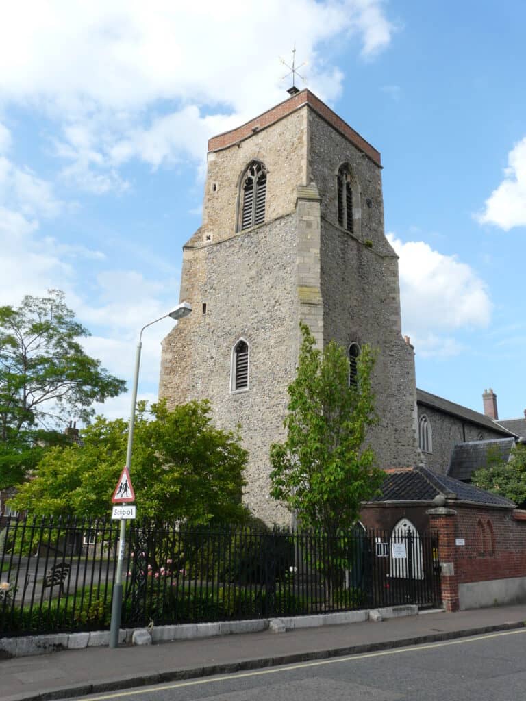 A church in Norfolk on a sunny day.