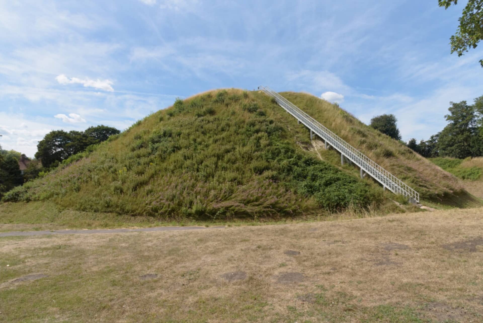 Castle Hill with steps in Thetford, Norfolk